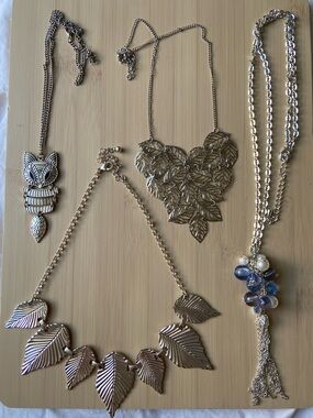 Lot of Silver Tone Y2k Boho Style Necklaces